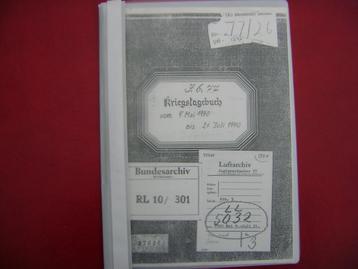 Kriegstagebuch JG 77, 9 mai - 21 juli 1940. (80). disponible aux enchères