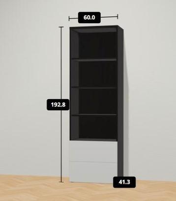 Besta IKEA zwarte crèmekleurige kast met 2 laden  beschikbaar voor biedingen