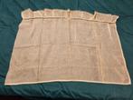 Très ancien rideau tissu artisanal bordure vraie dentelle, Crème, 50 à 100 cm, Utilisé, Enlèvement ou Envoi