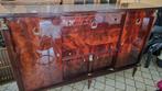 Vintage barkast/glazenkast/eettafel hoogglans rood houtnerf, Huis en Inrichting, Ophalen, Gebruikt