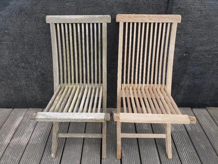 4x luxe uitvoering klapstoel 1p teak, zeer goede staat !, Jardin & Terrasse, Chaises de jardin, Bois de teck, Enlèvement