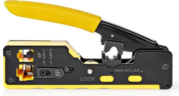 Nedis cat5/cat5e/cat6/cat6a/cat7/rj12/rj45 krimptang, Doe-het-zelf en Bouw, Gereedschap | Handgereedschap, Nieuw, Ophalen of Verzenden