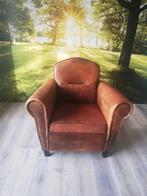 Vintage fauteuil cognac, 75 tot 100 cm, Gebruikt, Ophalen of Verzenden, 75 tot 100 cm