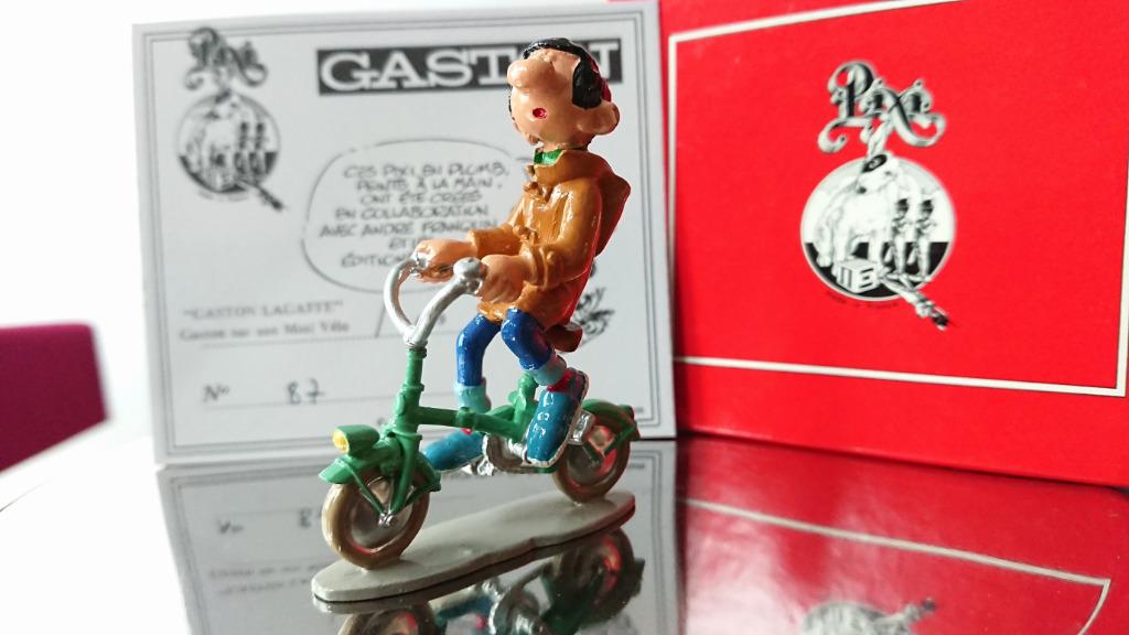 Figurine Pixi Gaston Lagaffe, Mini Vélo, Plomb, 1991, BD Franquin, Neuve