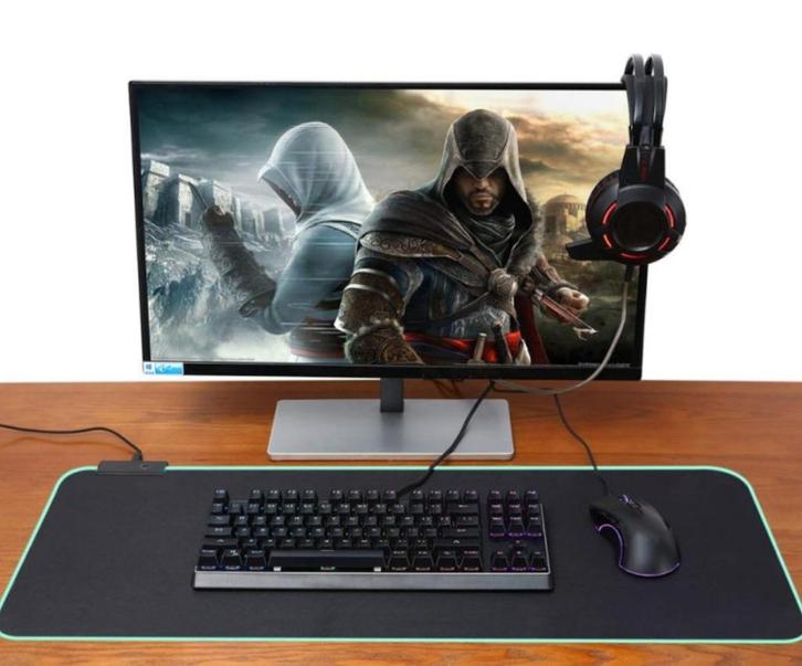 RGB Gaming Muismat, 14 modi, extra Groot 80x30 cm NIEUW, Computers en Software, Muismatten, Nieuw, Ergonomisch, Gaming muismat