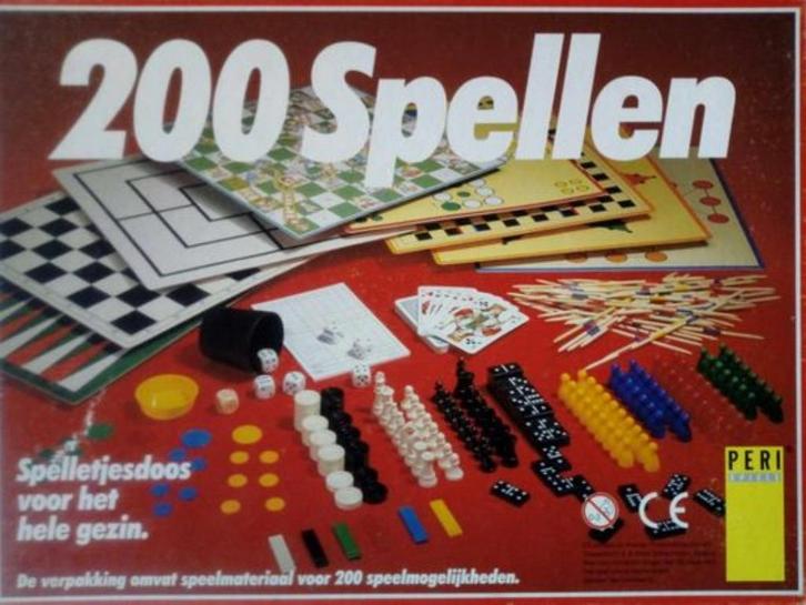 200 spellen - complete speldoos, Hobby en Vrije tijd, Gezelschapsspellen | Bordspellen, Zo goed als nieuw, Een of twee spelers