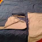 Housse de couette en coton bleu foncé et bleu clair 180/190, Enlèvement ou Envoi, Housse de couette, Utilisé, Bleu