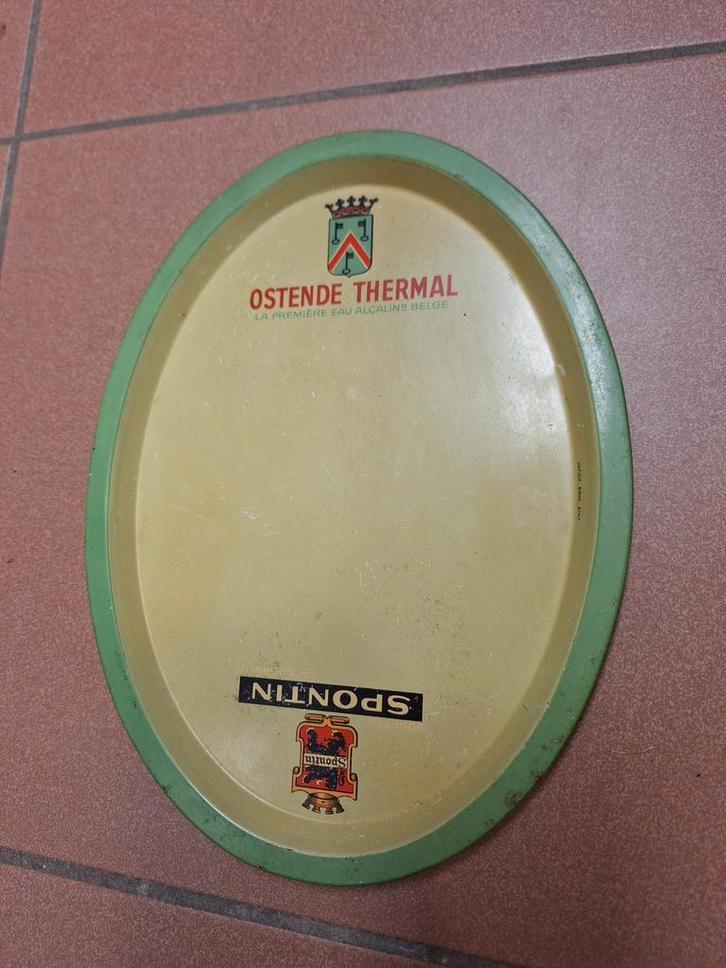 Plateau Tole Ostende Thermal Spontin sources, Collections, Marques & Objets publicitaires, Utilisé, Panneau publicitaire, Enlèvement ou Envoi