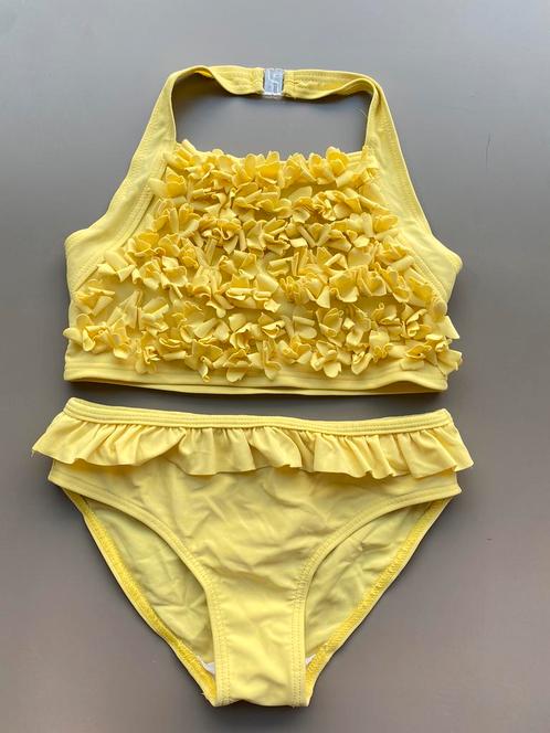 Gele bikini 3D bloemen M&S 128, Kinderen en Baby's, Kinderkleding | Kinder-zwemkleding, Zo goed als nieuw, Bikiniset, Maat 128