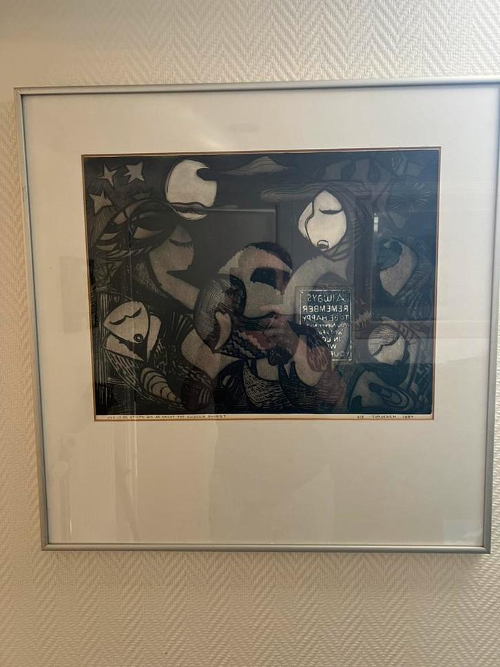 Inlijstingen originelen ton vermuijden ‘80 &’90, Antiek en Kunst, Kunst | Litho's en Zeefdrukken, Ophalen of Verzenden