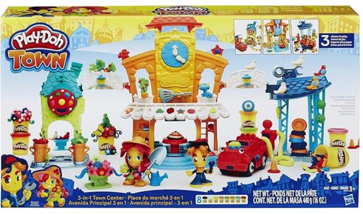 Play-doh 3 in 1 town center set (nieuw), Kinderen en Baby's, Speelgoed | Educatief en Creatief, Nieuw, Knutselen, Bouwen, Ontdekken