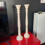 2 grote houten landelijke kaarsenh, hoogte 65cm, samen 20€, Antiek en Kunst, Ophalen