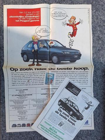 Tome Janry Robbedoes - 2 Krantenknipsels promo Peugeot 1995 beschikbaar voor biedingen