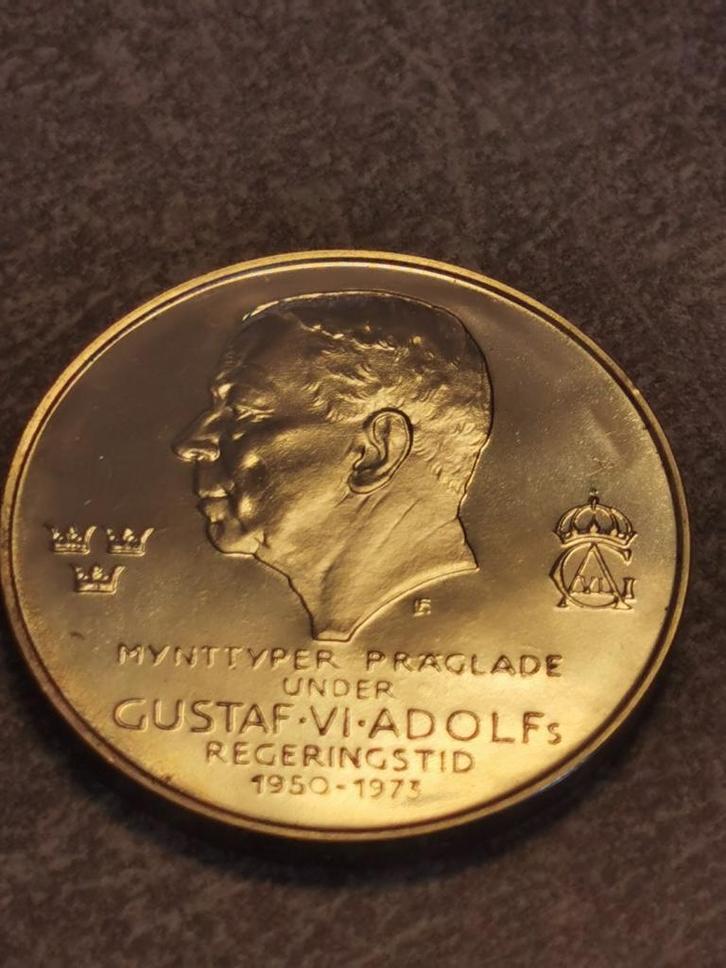 Sweden , medal zilver Gustav VI Adolf.., Postzegels en Munten, Munten | Europa | Niet-Euromunten, Losse munt, Overige landen, Zilver