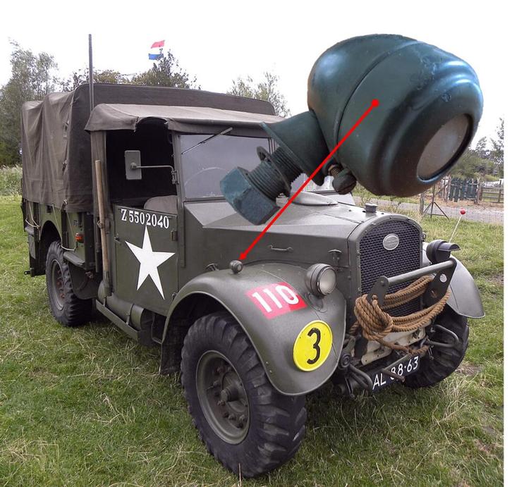 WO2 Brits voertuig spatbordlampje, Verzamelen, Militaria | Tweede Wereldoorlog, Landmacht, Overige typen, Ophalen of Verzenden
