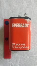 Vintage batterie eveready 6v 4r25 exp 03.19, Gebruikt, Ophalen of Verzenden
