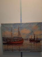 Schilderij van Het IJ in Amsterdam, Antiek en Kunst, Ophalen of Verzenden