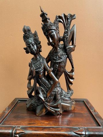 Ramayana beeld van RAMA & SITA - houtsnijwerk uit Bali beschikbaar voor biedingen