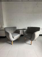 Stijlvolle grijze fauteuils (set van 2), Ophalen, Zo goed als nieuw, Stof