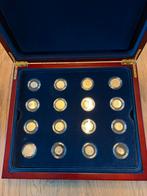 Superbe, coffret en bois, vernis avec 16 pièces en Argent., Enlèvement ou Envoi, Argent