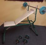 Halterbank met gewichten, Sport en Fitness, Ophalen, Gebruikt, Halterset