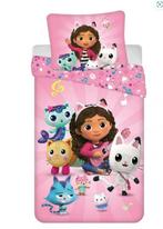 Gabby's Poppenhuis Dekbedovertrek 140 x 200 cm, Neuf, Enlèvement ou Envoi, Rose, Housse de couette