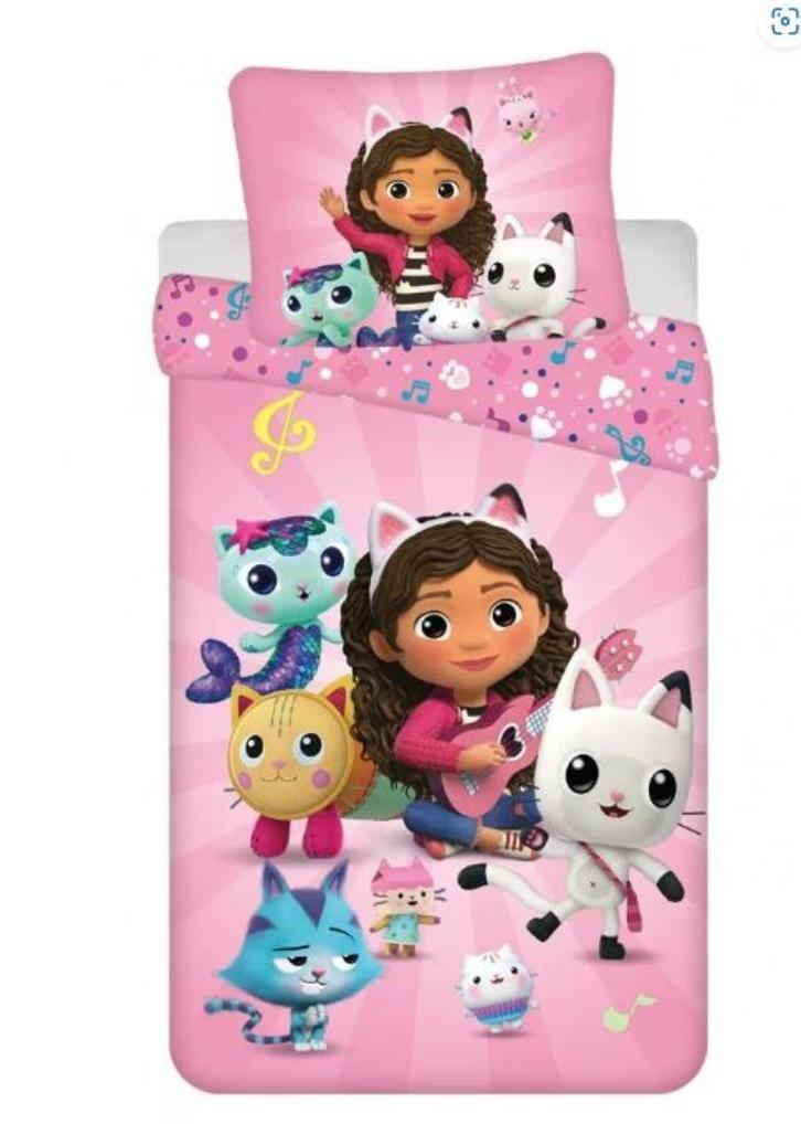 Gabby's Poppenhuis Dekbedovertrek 140 x 200 cm, Enfants & Bébés, Chambre d'enfant | Linge de lit, Neuf, Housse de couette, Rose