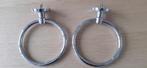 2x handdoekhouder , inox , diameter ring voor handdoek =17cm, Ophalen of Verzenden, Zo goed als nieuw, Overige kleuren, Handdoekenrek