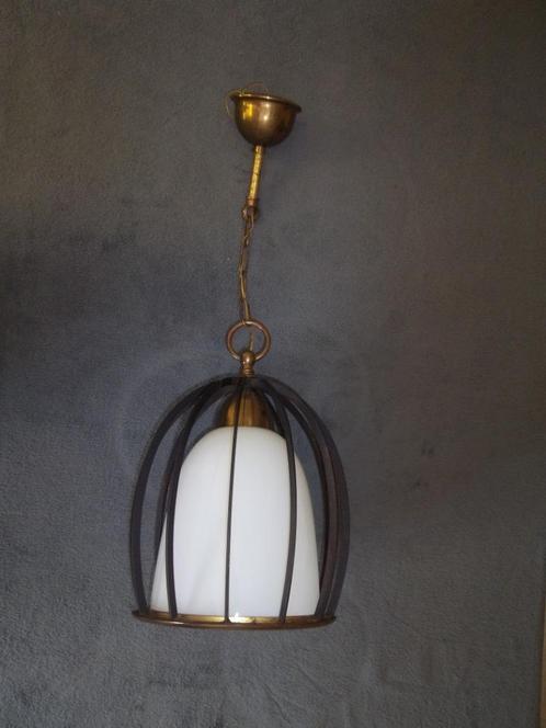Vintage hanglamp – jaren 60, Huis en Inrichting, Lampen | Hanglampen, Glas, Metaal, Ophalen