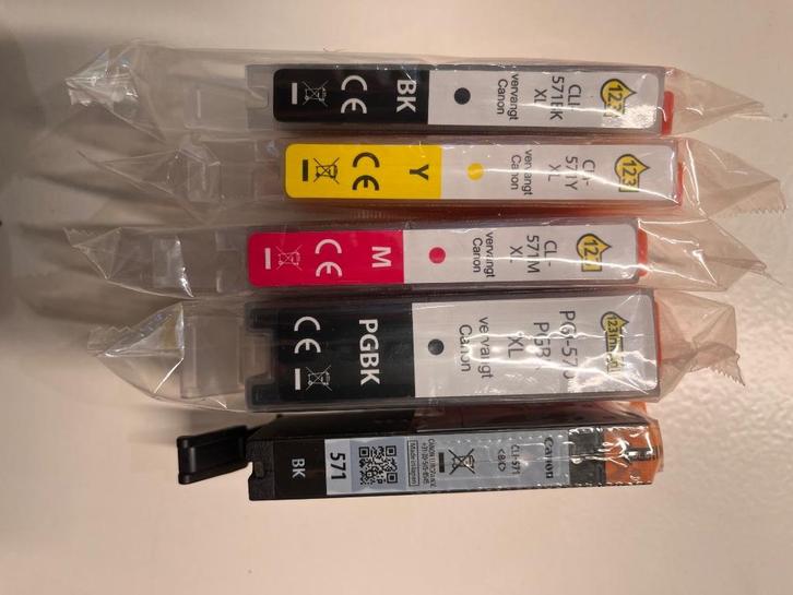 Inkt cartridges voor Canon Pixma CLI 571 / CLI 570, Computers en Software, Printerbenodigdheden, Zo goed als nieuw, Cartridge
