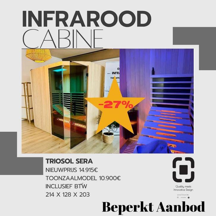 Infraworld infrarood cabines nieuw aan -30%, Sports & Fitness, Sauna, Neuf, Sauna complet, Enlèvement ou Envoi