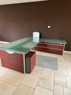 Grote bureau glas/metaal/hout, Ophalen, Zo goed als nieuw, Bureau