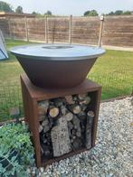 Cortenstaal bbq met rvs deksel, Tuin en Terras, Ophalen, Zo goed als nieuw