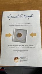 Pièce de 1€ cent plaquée or 24k 1er exemplaire personnel, Enlèvement, Or