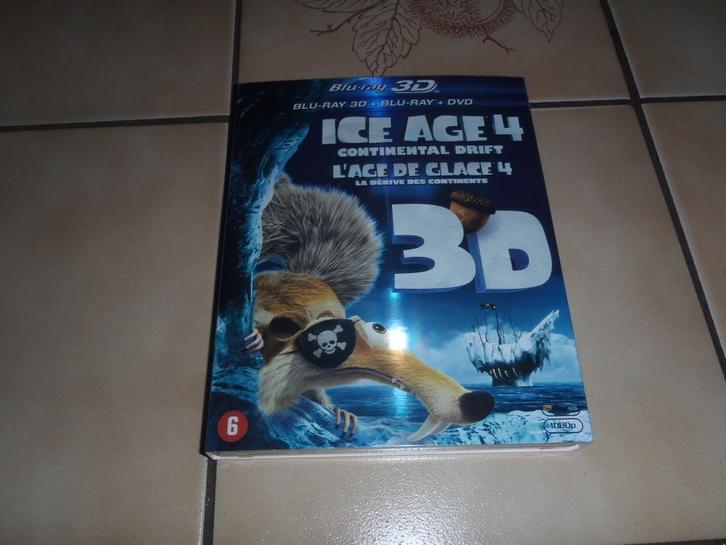 blu ray 3D + blu ray + dvd l'âge de glace 4, Cd's en Dvd's, Blu-ray, Zo goed als nieuw, 3D, Ophalen of Verzenden