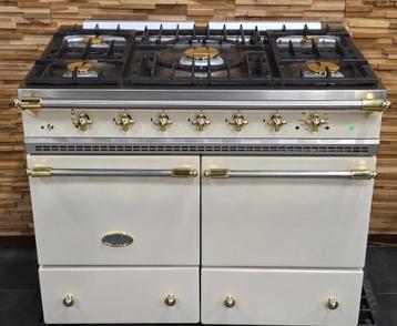 🔥Luxe Fornuis Lacanche 100 cm crème & messing 2 ovens 