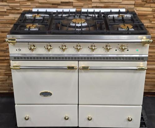 🔥Luxe Fornuis Lacanche 100 cm crème & messing 2 ovens, Elektronische apparatuur, Fornuizen, Zo goed als nieuw, Vrijstaand, Gas