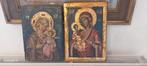 2 handgeschilderde religieuze iconen prijs voor 2, Antiek en Kunst, Antiek | Religieuze voorwerpen, Ophalen of Verzenden