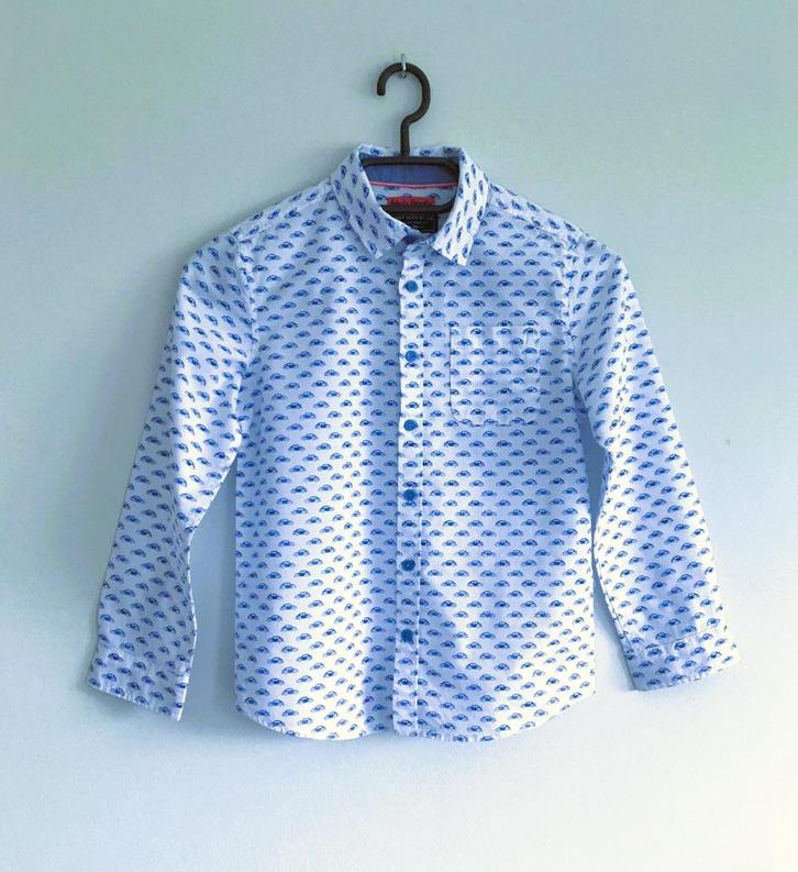 C&A Palmolino – stijlvol hemd - 128 – 100% Katoen, Kinderen en Baby's, Kinderkleding | Maat 128, Zo goed als nieuw, Jongen, Overhemd of Blouse