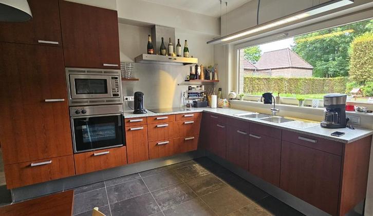 Hippe kwaliteitsvolle keuken - Bieden mag!, Huis en Inrichting, Keuken | Complete keukens, Zo goed als nieuw, Hoekkeuken, Bruin