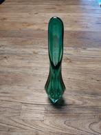 Glazen vaas Vintage, Comme neuf, Vert, Moins de 50 cm, Enlèvement ou Envoi