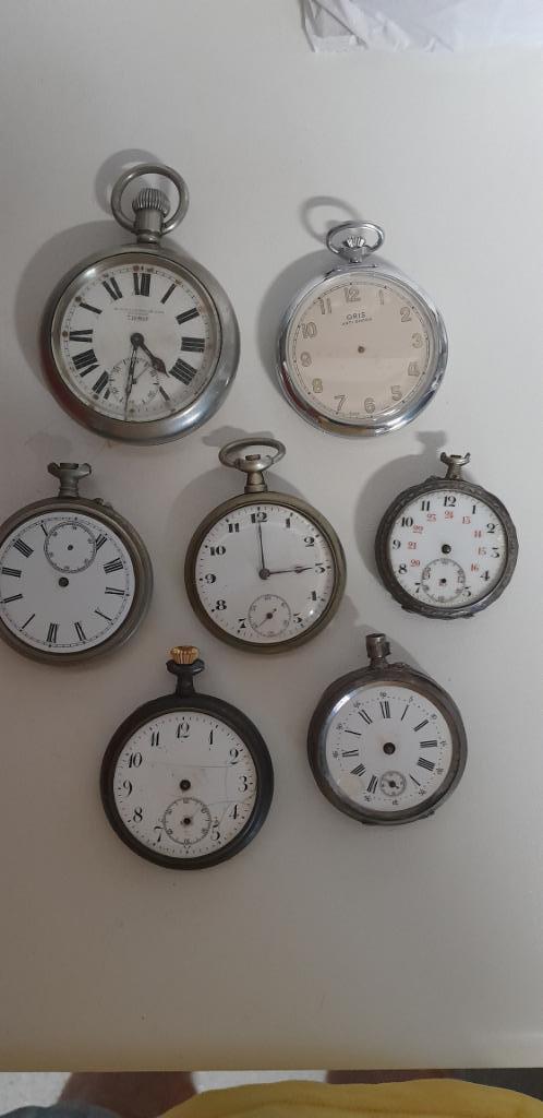 Lot 7 x antieke zakhorloges, Antiek en Kunst, Antiek | Klokken, Ophalen of Verzenden