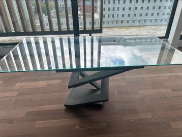 Roche Bobois glazen tafel Fleur de Fer 180x90