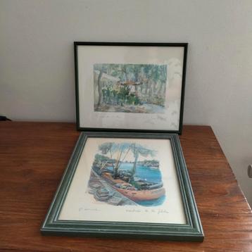 Lot de 2 Lithographies de Llado et Levine  beschikbaar voor biedingen