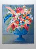 VALERIE HERMANT / BLOEMENPRACHT / KLEURENLITHO / 76x56cm, Enlèvement ou Envoi