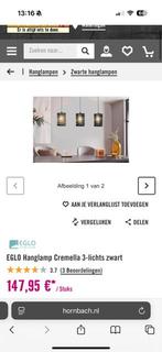 Hanglamp eglo cremella 3 lampen, Enlèvement, Comme neuf, Moins de 50 cm