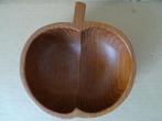 Teak houten schaaltje appel schaaltje houtsnijwerk Thailand, Schaal, Ophalen of Verzenden, Zo goed als nieuw, Overige vormen