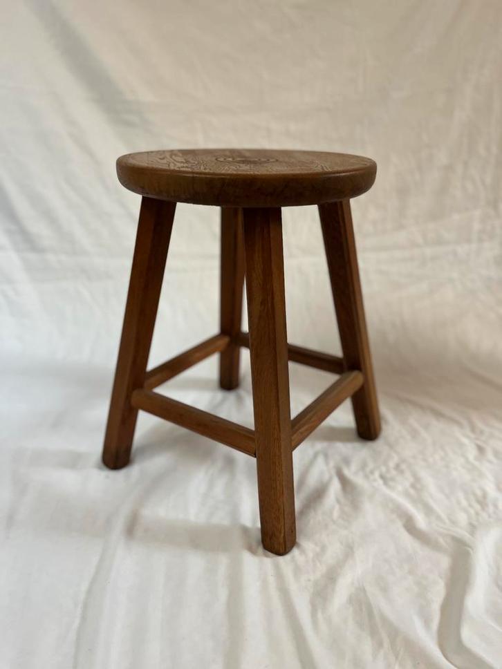 Vintage houten krukje, Huis en Inrichting, Krukjes, Gebruikt, Hout, Ophalen