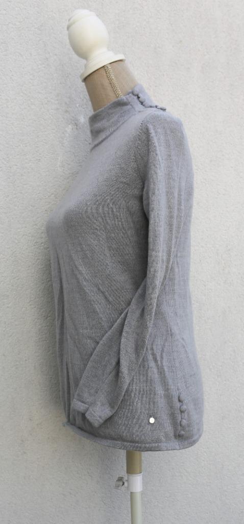 Leuke lichtgrijze wollen trui L Madeleine, Kleding | Dames, Truien en Vesten, Zo goed als nieuw, Maat 38/40 (M), Grijs, Ophalen of Verzenden