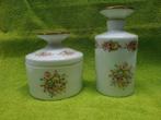 Romantica set : parfumfles + ronde pot, Antiek en Kunst, Ophalen of Verzenden